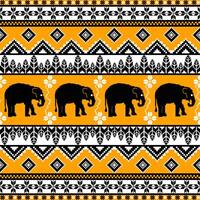 geometrisk pixel sömlös mönster med elefanter, kan vara Begagnade i tyg design vektor
