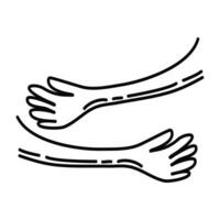 Hand mit Umarmung Geste Symbol Gekritzel Illustration vektor