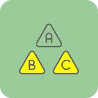 ABC gefüllt Gelb Symbol vektor