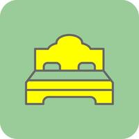 dubbel- säng fylld gul ikon vektor