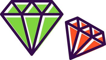 Diamant gefüllt Design Symbol vektor