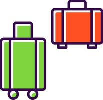 Koffer gefüllt Design Symbol vektor