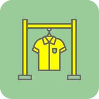 Kleidung Gestell gefüllt Gelb Symbol vektor