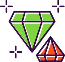 Diamant gefüllt Design Symbol vektor