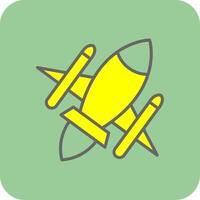 Rakete Schiff gefüllt Gelb Symbol vektor