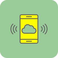 Handy, Mobiltelefon Wolke gefüllt Gelb Symbol vektor