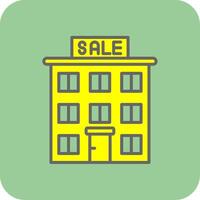 hus för försäljning fylld gul ikon vektor