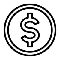 Dollar Währung Linie Symbol Design vektor