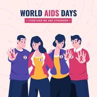 Konzept für Aktivisten des Welt-Aids-Tages vektor