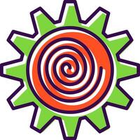 spiral fylld design ikon vektor