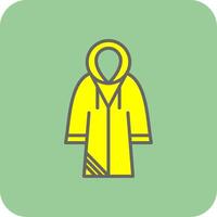 regnkappa fylld gul ikon vektor