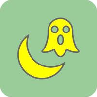 Halloween Mond gefüllt Gelb Symbol vektor