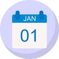 januari platt bubbla ikon vektor