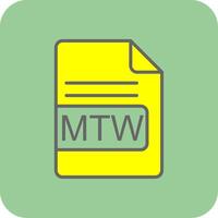 mtw Datei Format gefüllt Gelb Symbol vektor