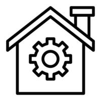 Zuhause Rahmen Linie Symbol Design vektor