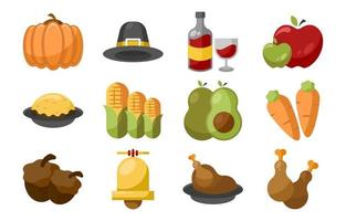 Thanksgiving-Icon-Set vektor