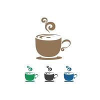 varmt kaffe logotyp eller ikon design, gratis vektor