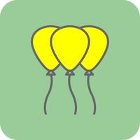 Ballon gefüllt Gelb Symbol vektor