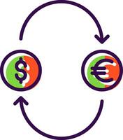 Austausch Geld gefüllt Design Symbol vektor
