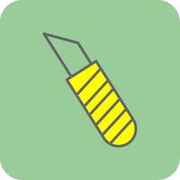 skärande kniv fylld gul ikon vektor