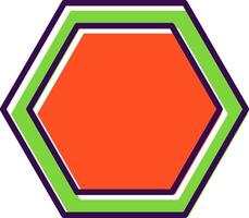 Hexagon gefüllt Design Symbol vektor