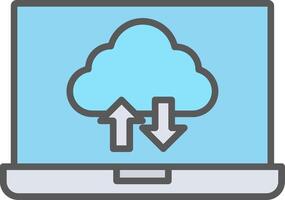 Wolke Computing Linie gefüllt Licht Symbol vektor