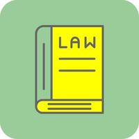 Gesetz Buch gefüllt Gelb Symbol vektor