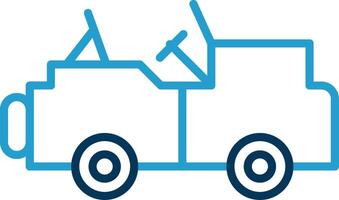 Jeep Linie Blau zwei Farbe Symbol vektor