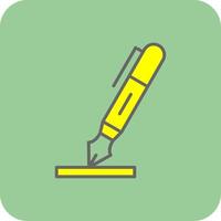 Stift gefüllt Gelb Symbol vektor