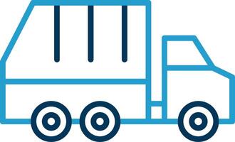 Müll LKW Linie Blau zwei Farbe Symbol vektor