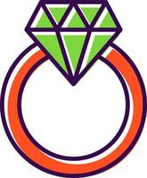 diamant ringa fylld design ikon vektor
