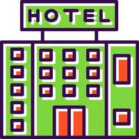 hotell fylld design ikon vektor