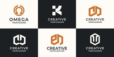 Satz kreatives abstraktes Logodesign des Buchstabens vektor
