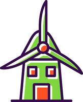 Windmühle gefüllt Design Symbol vektor