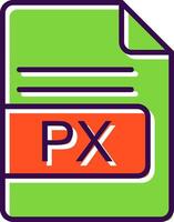 px Datei Format gefüllt Design Symbol vektor