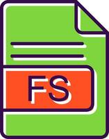 fs fil formatera fylld design ikon vektor