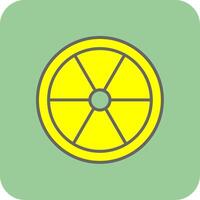 Färg hjul fylld gul ikon vektor