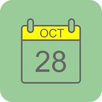 Oktober gefüllt Gelb Symbol vektor