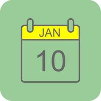 januari fylld gul ikon vektor