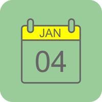 Januar gefüllt Gelb Symbol vektor
