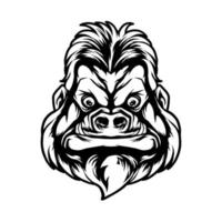 gorilla huvud illustration siluett vektor