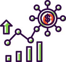 Geschäft Diagramm gefüllt Design Symbol vektor