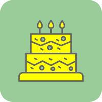 Kuchen gefüllt Gelb Symbol vektor