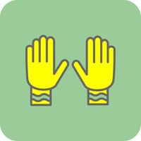 handskar fylld gul ikon vektor