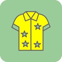 hawaiisch Hemd gefüllt Gelb Symbol vektor
