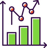 statistisch Diagramm gefüllt Design Symbol vektor