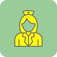 Krankenschwester gefüllt Gelb Symbol vektor