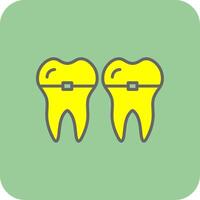 tandställning fylld gul ikon vektor