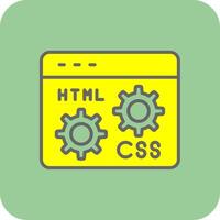 webb utveckling fylld gul ikon vektor