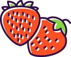 jordgubbar fylld design ikon vektor